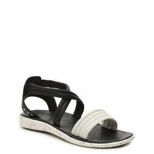 NEW SUPERFEET women's verde sandals in black/white